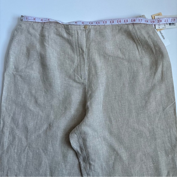 Harve Benard 100%Linen Pants Neutral Cream Size - Picture 11 of 17
